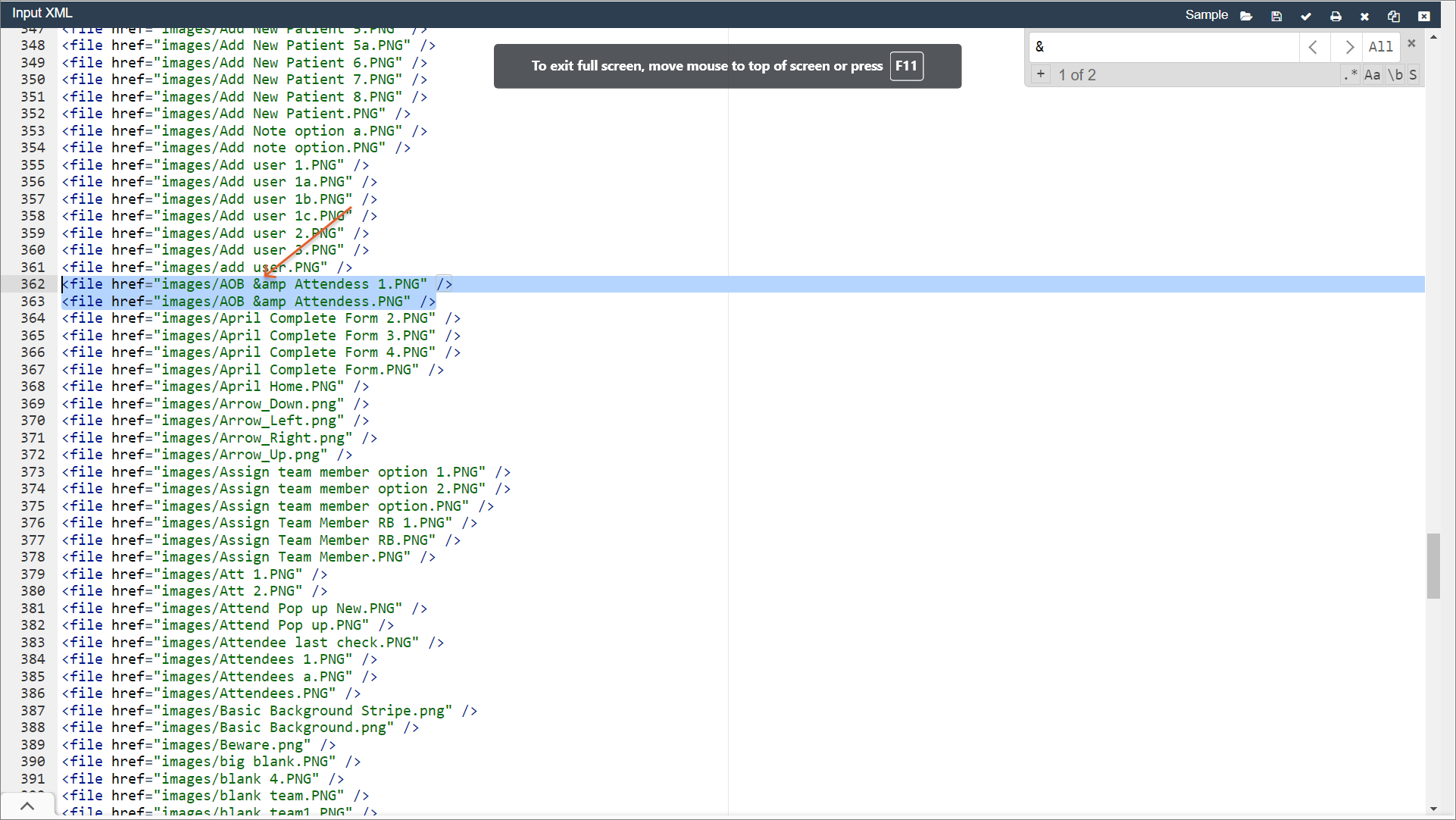 How to fix an invalid symbol im xml file.png